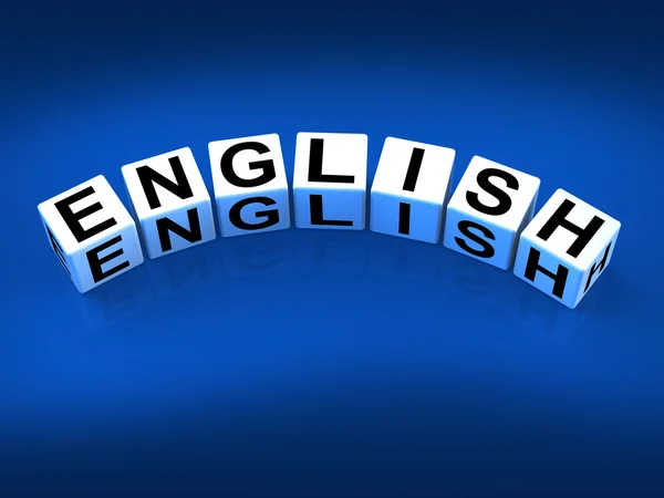 English Blocks Refer to Speaking and Writing Vocabulary from Eng — Stock Photo, Image
