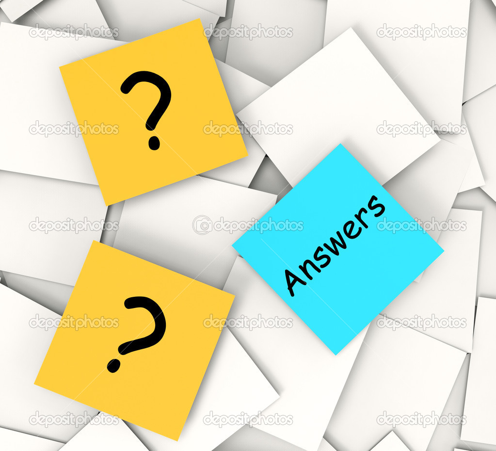 Questions Answers Post-It Notes Show Questioning And Explanation