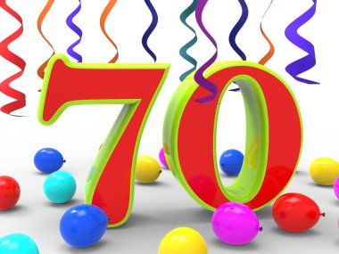 Number Seventy Party Shows Creative Celebration Or Birthday Part clipart