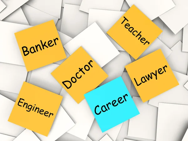 Career Post-It Note Means Occupation And Employment — Stock Photo, Image