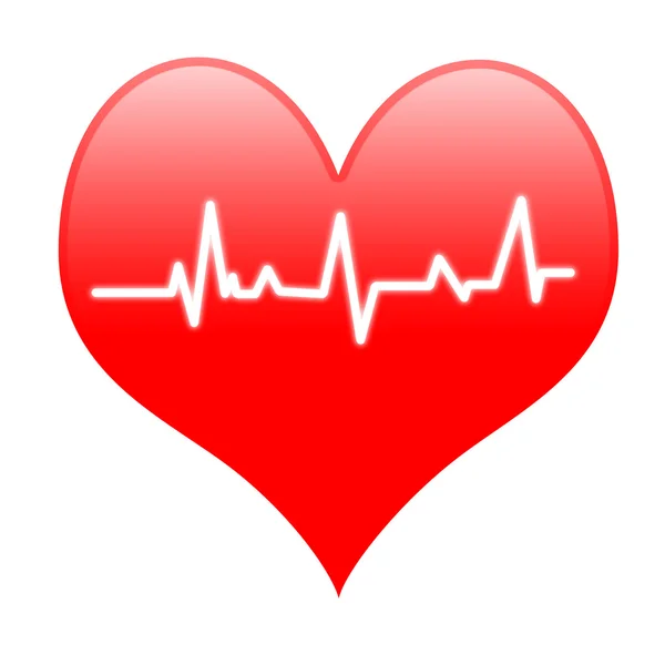Electro On Heart Means Passionate Heartbeat Or Loving Beat — Stock Photo, Image