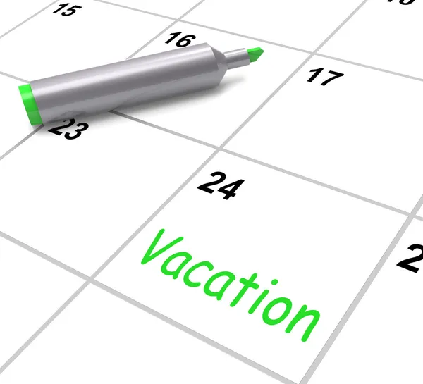 假期日历显示天假工作或度假 — 图库照片