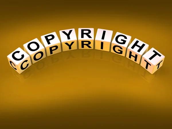Blocos de direitos autorais mostram patente e marca registrada para proteção — Fotografia de Stock