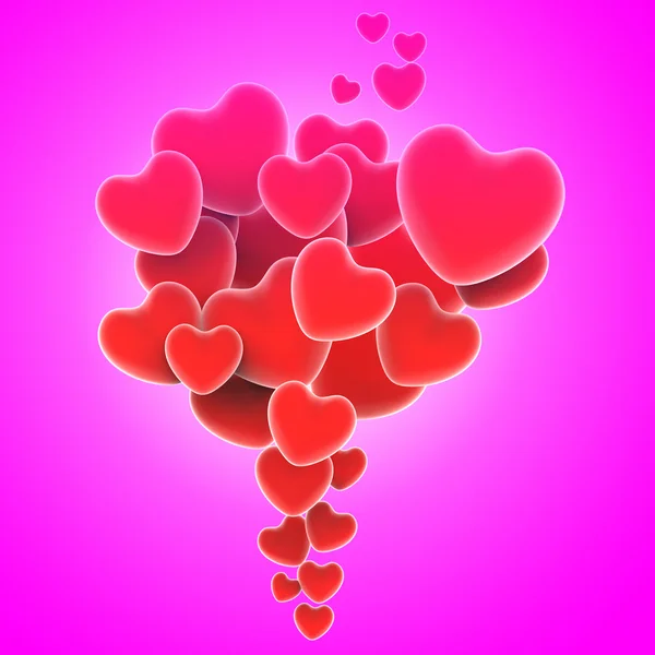 Bunch Of Hearts Means Summer Love Or Loving Couples — Stock Photo, Image