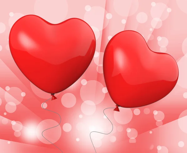 Heart Balloons Mean Love Wedding And Marriage — Stock Photo, Image