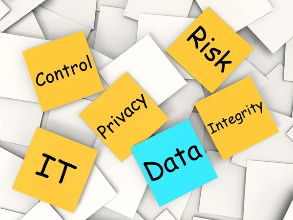 Data Post-It Note Shows IT And Information Integrity — Stock Photo, Image