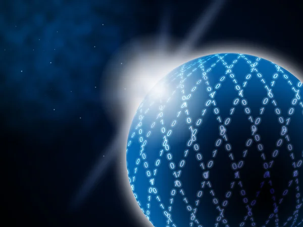 Fundo da esfera ornamentada azul mostra ilustração concêntrica — Fotografia de Stock