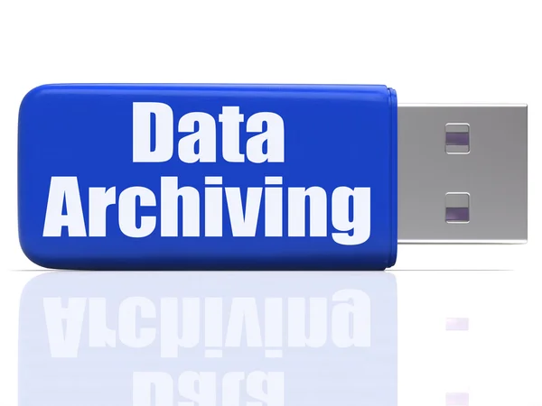 Data Archiving Pen drive Shows Files Organization And Transfer — Stock Photo, Image