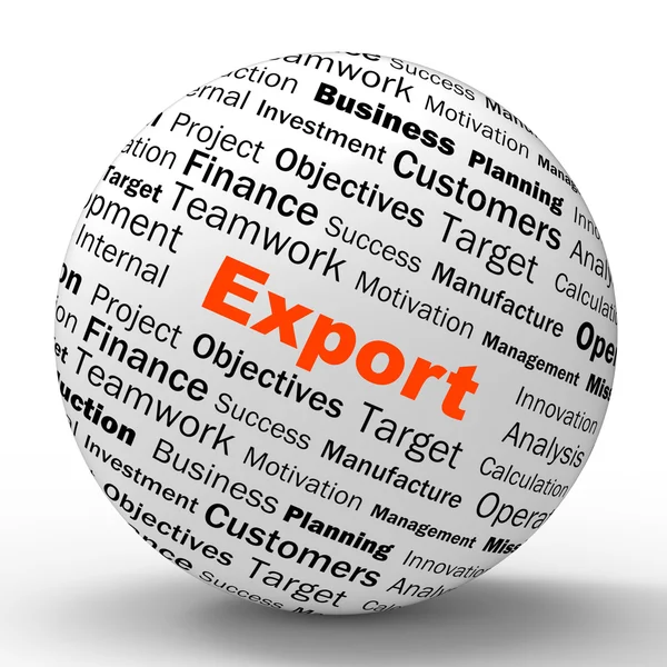 Export Sphere Definition Shows Abroad Selling And Exportation — Stock Photo, Image