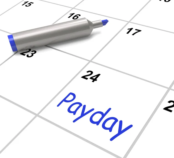 Payday Calendar Shows Salary Or Wages For Employment — Stock Photo, Image