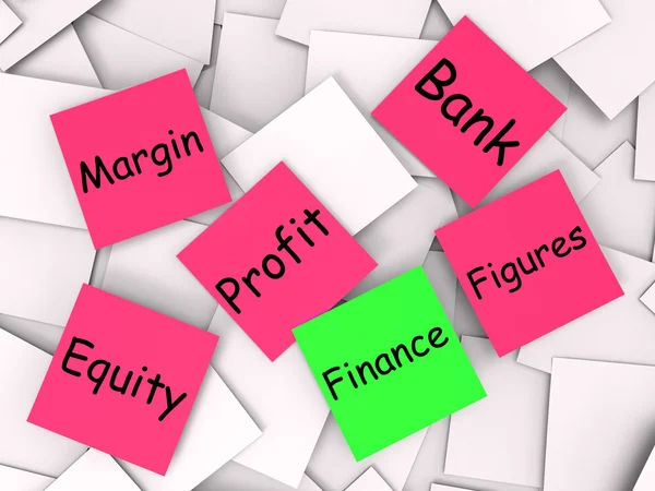 Finance Post-It Note Shows Equity Or Margin — Stock Photo, Image