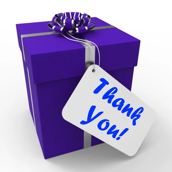 Thank You Gift Means Grateful And Appreciative — Stock Photo, Image