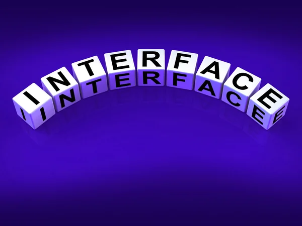 Interface Blocks Represent Integrating Networking and Interfacin — Stock Photo, Image