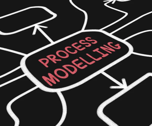 Process Modelling Diagram Shows Illustration Of Business Process — Stock Photo, Image