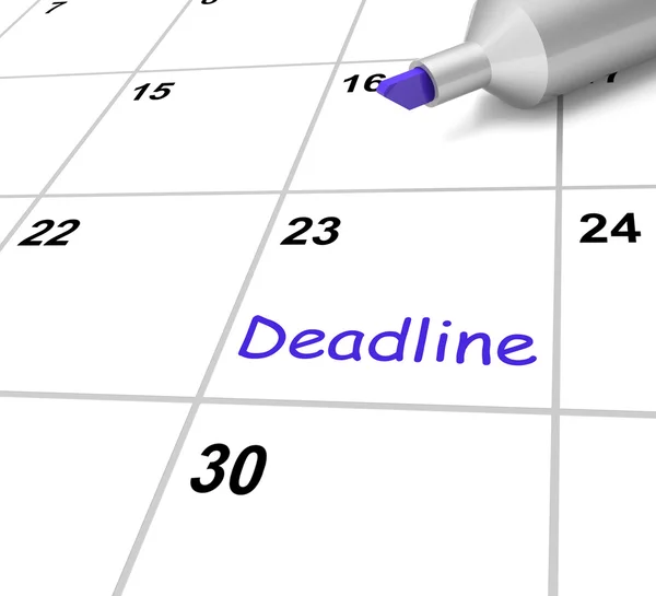 Deadline Calendar Means Target And Due Date — Stock Photo, Image