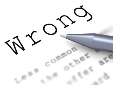 yanlış kelime anlamı yanlış kötü veya yanlış