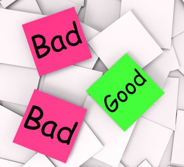 iyi kötü post-it Notlar tatmin edici veya kötü göstermek