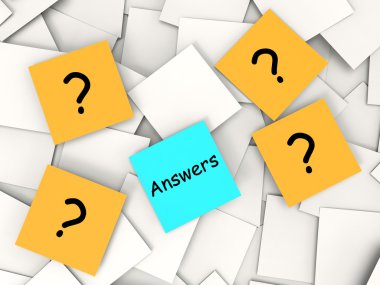 Sorular cevaplar post-it Notlar soran ve bulgu dışarı göster