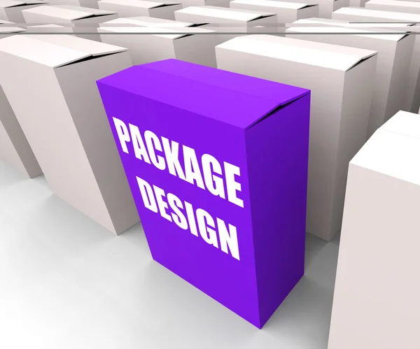 Tasarım paketleri veya kapsayıcılar paket tasarım kutusu algılar — Stok fotoğraf