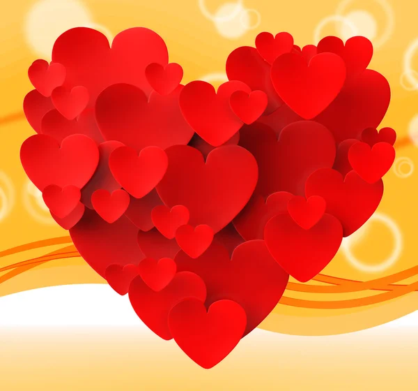 Heart Made With Hearts Means Romance Passion And Love — Stock Photo, Image