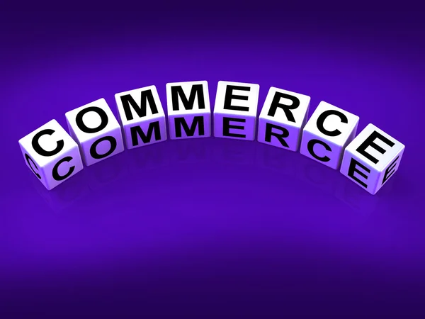 Commerce Blocks Represent Commercial Marketing and Financial Tra — Stock Photo, Image