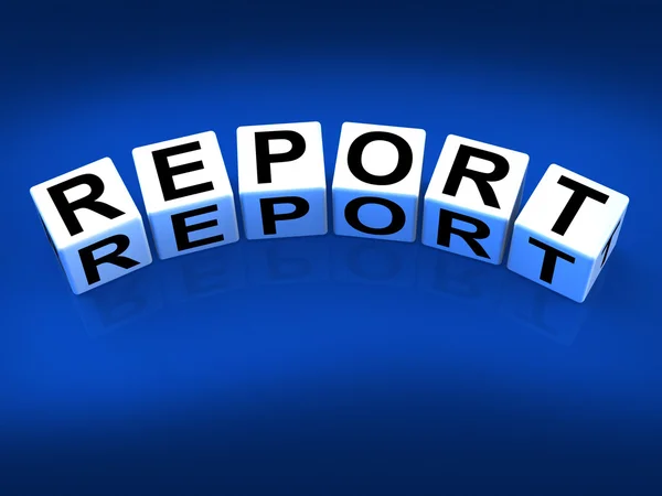 Report Blocks Represent Reported Information or Articles — Stock Photo, Image