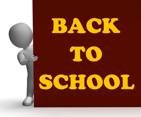 Back To School Sign Means Education And Classrooms — Stock Photo, Image