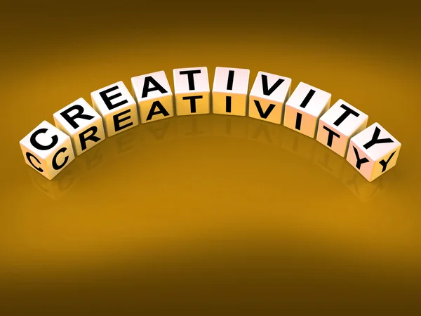 Kreativitet dice menar uppfinningsrikedom inspiration och idéer — Stockfoto