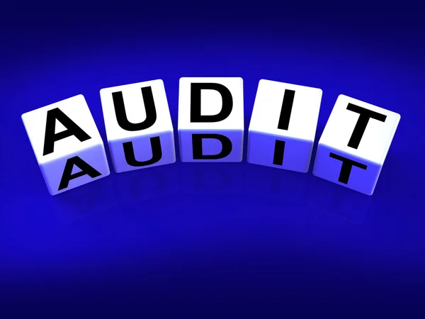 Audit Blocks Refer to Investigation Examination and Scrutiny — Stock Photo, Image