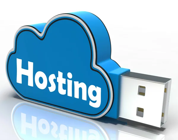 Hosting Cloud Pen drive Shows Online Data Hosting — Stock Photo, Image