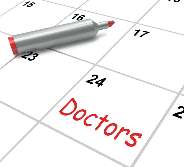 Календарь врачей означает медицинскую консультацию и рецепты — стоковое фото