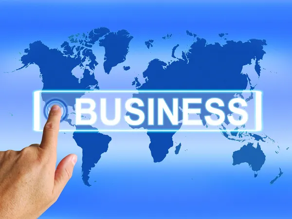 Business Map Represents Worldwide Commerce or Internet Company — Stock Photo, Image