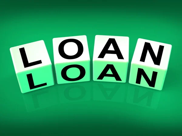 Loan Blocks Mean Funding Lending or Loaning — Stock Photo, Image