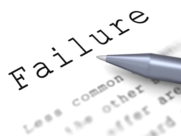 Failure Word Shows Inept Unsuccessful Or Lacking — Stock Photo, Image
