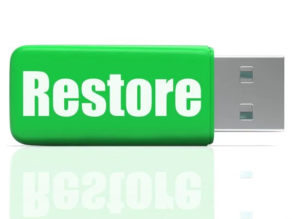 Restaurar pen drive muestra la seguridad y la restauración de datos — Foto de Stock