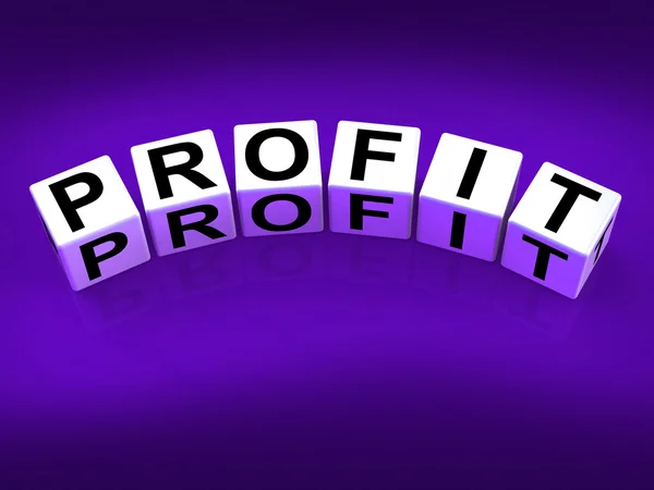 Profit Blocks Show Success in Trading and Earnings — Stock Photo, Image