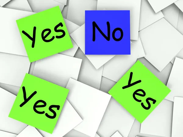 Yes No Post-It Notes Show Agree Or Disagree — Stock Photo, Image