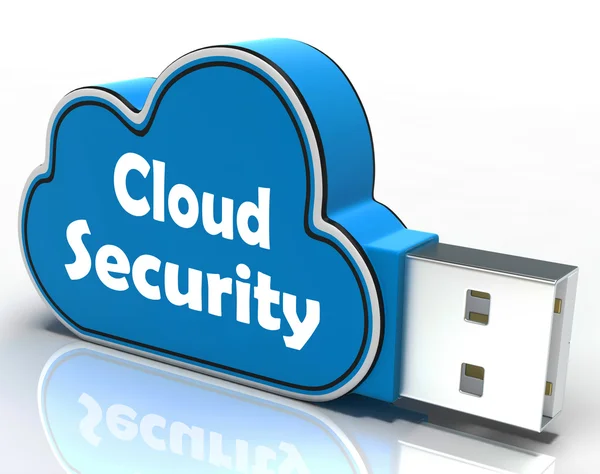 Cloud Security Cloud Pen drive signifie sécurité en ligne ou confidentialité — Photo