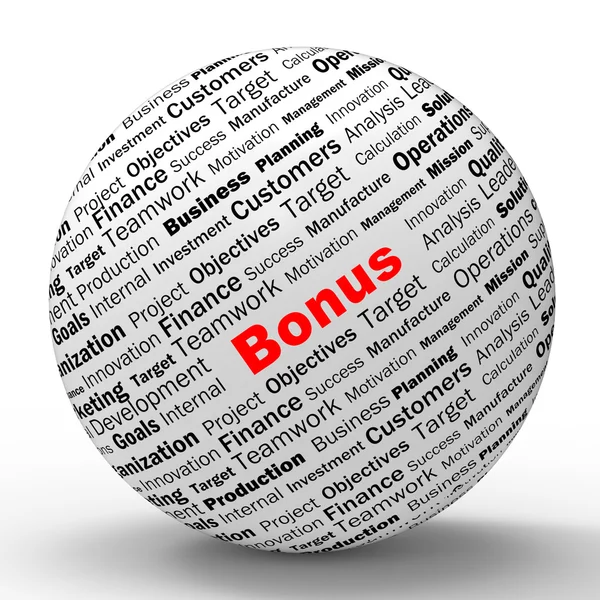 Определение бонусной сферы показывает финансовую награду или выгоду — стоковое фото