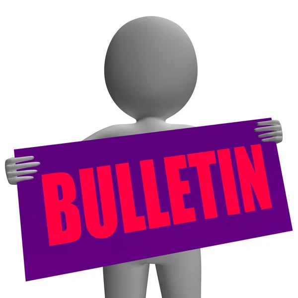 Bulletin Sign Character näyttää ilmoitustaulun tai ilmoituksen — kuvapankkivalokuva