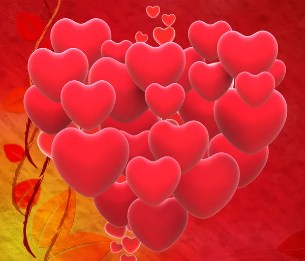 Hart gemaakt met harten toont romantisch huwelijk en huwelijk — Stockfoto