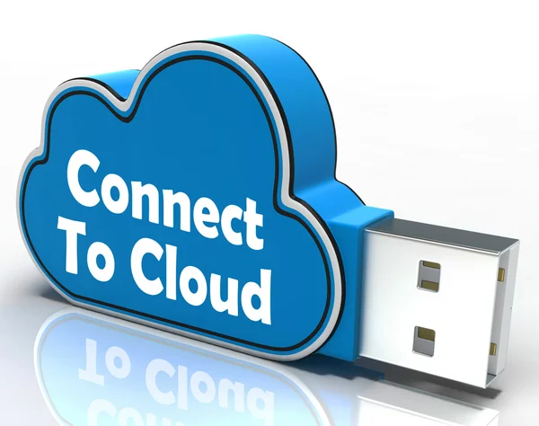 Connect To Cloud Pen drive Means Connection Support — Stock Photo, Image