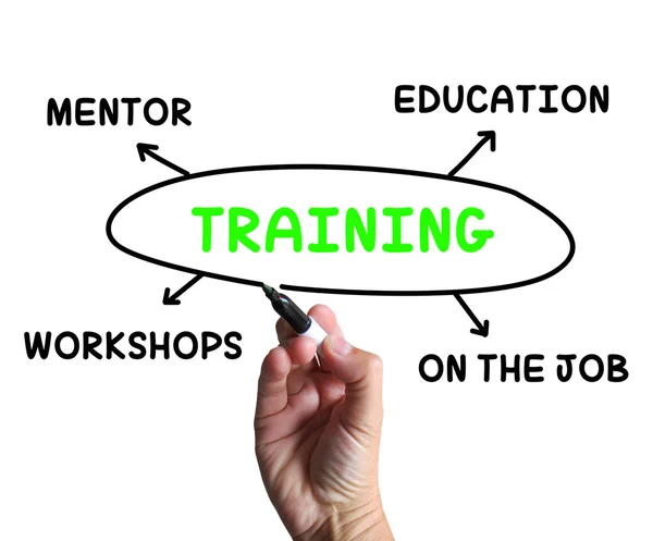 Training Diagram Shows Mentorship Education And Job Preparation — Stock Photo, Image