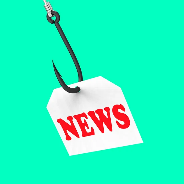 News on Hook zeigt Journalismus oder Breaking News — Stockfoto