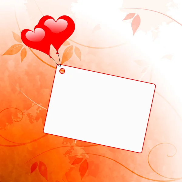 Heart Balloons On Note Means Wedding Invitation Or Love Letter — Stock Photo, Image