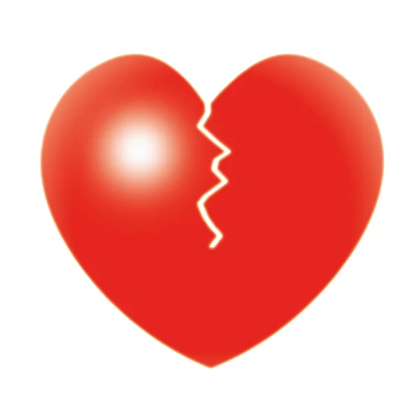 Corazón roto muestra problemas de relación y separación —  Fotos de Stock