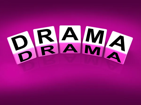 Bloques de Drama Indica Teatro Dramático o Sentimientos Emocionales — Foto de Stock