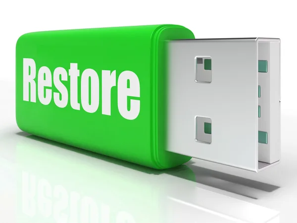 Restore Pen drive Means Data Safe Copy Or Backup — Stock Photo, Image