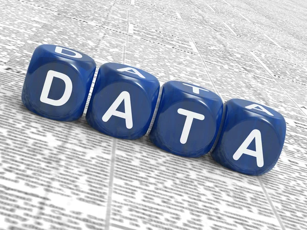 Data dice menar information statistik och backup — Stockfoto