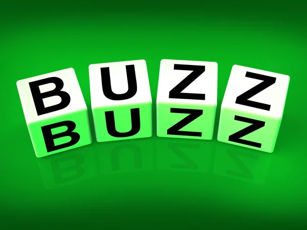 Buzz Blocks signalisieren Aufmerksamkeit für Aufregung und öffentliche Sichtbarkeit — Stockfoto